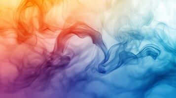 Abstract Colorful Smoke Swirls on a White Background photo