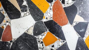 Abstract Pattern of Multicolored Irregular Tiles photo