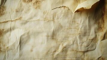 Close-up of Crumpled and Stained Paper photo