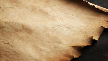 Close-up of a Partially Burned Parchment with Scribbles photo