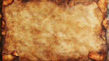 Aged and Faded Paper Texture with Burned Edges photo