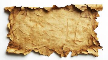 A Close-up of a Folded, Aged, and Burned Sheet of Paper photo