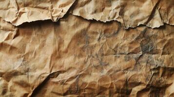 Crumpled Brown Paper with Charcoal Lines photo