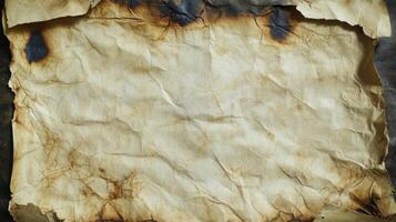 Burned and Creased Paper with Visible Texture photo