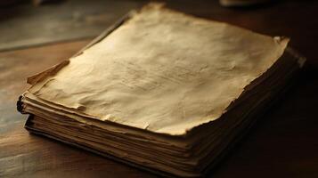 A Close-Up of an Open Antique Book with Handwritten Script photo