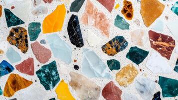 A Close-Up of a Colorful Terrazzo Surface photo