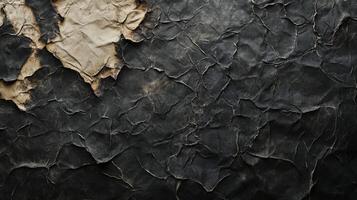 Close-up of Black and Tan Crumpled Paper with Visible Texture photo