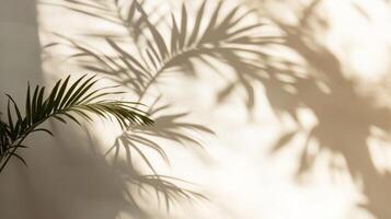 Palm Leaf Shadow Cast on a White Wall photo