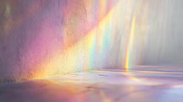 Rainbow Light Reflecting on Wall and Floor photo
