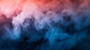 Abstract Smoke Swirls with Red and Blue Hues photo