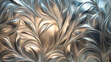 Metallic Floral Design with Abstract Patterns photo
