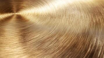 Close-up of Brushed Metallic Surface with Concentric Circular Pattern photo