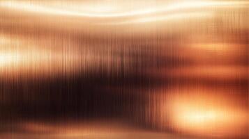 Brushed Copper Metal Surface with Horizontal Lines and Light Reflections photo