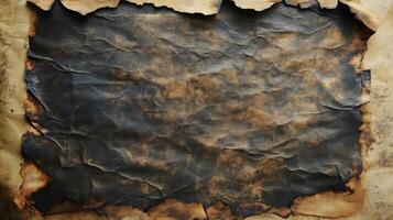 Burned and Crinkled Paper with Scorched Edges photo