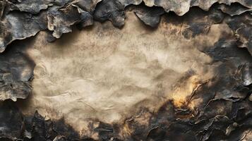 Burned Paper with Charred Edges and Textured Background photo