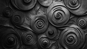 Abstract Black and White Spiral Patterned Wall Texture photo