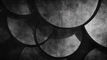 Abstract Black and White Circular Pattern with Textured Surface photo