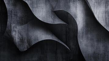 Abstract Black and Grey Curving Shapes with a Textured Surface photo