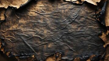 Burned and Crumpled Paper with Charred Edges photo