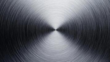 Abstract Circular Pattern on a Brushed Metal Surface photo
