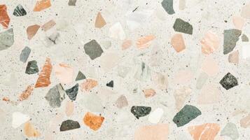 Close-up of Terrazzo Flooring with Irregularly Shaped Stone Inlays photo