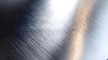 Close-up of Brushed Metal Surface with Light Reflection photo