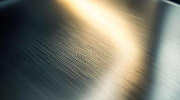 Close-up of a Brushed Metal Surface with Light Reflection photo
