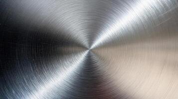 A Circular Pattern of Light on a Brushed Metal Surface photo