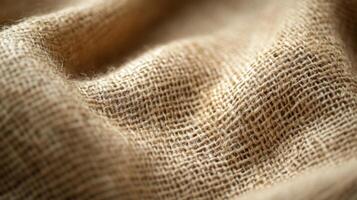 Close-up Texture of Wrinkled Burlap Fabric photo