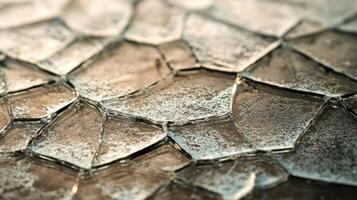 Close-up of Cracked Ice with Sparkling Surface photo