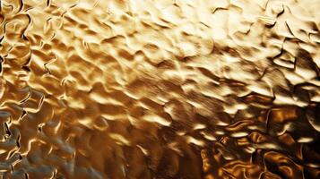 Abstract Wavy Golden Metallic Surface Texture photo