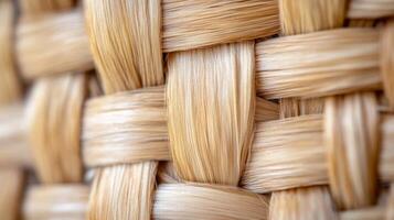 Close-Up of Interwoven Light Brown Textile Fibers photo