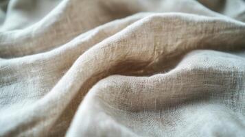Close-up of a Wrinkled Linen Fabric photo