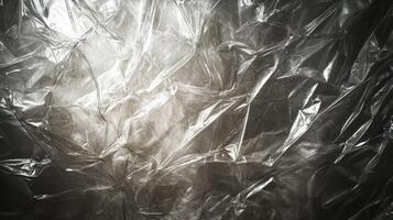 Abstract Texture of Crumpled Plastic Wrap photo
