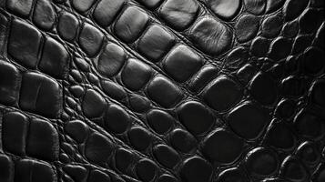 Black Alligator Leather Texture with Circular Scales photo