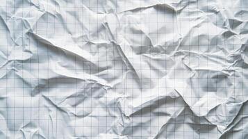Crumpled White Paper with a Grid Pattern photo