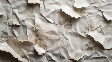 Crumpled and Stained White Paper Texture photo