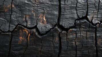 Blackened Wood Texture with Cracks and Grain photo
