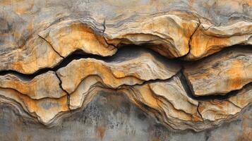 Textured Rock Formation with Cracks and Layers photo