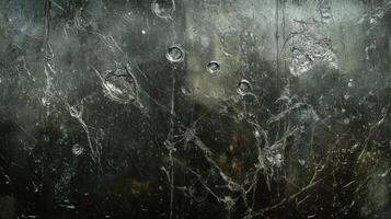 Close-up of a Dark, Scratched Metallic Surface with Circular Imprints photo
