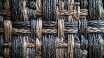 Intertwined Brown and Black Threads Forming a Woven Pattern photo