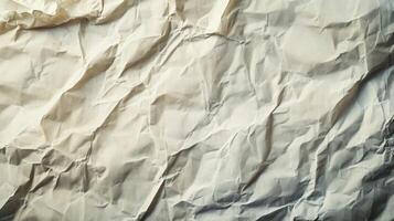 A Close-Up View of a Crumpled Beige Paper Sheet photo