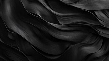 Abstract Black Wavy Fabric Texture Background photo