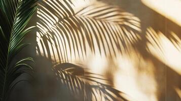 Palm Leaf Shadow on a Tan Wall photo