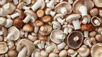 A Close-Up View of a Variety of Mushrooms photo
