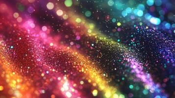 Abstract Rainbow Glitter with Bokeh Lights photo