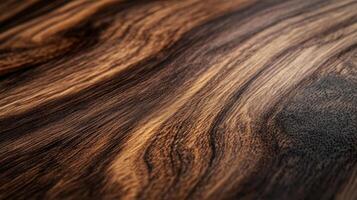 Close-up of the Grain Pattern on a Dark Wood Surface photo