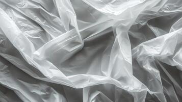 White Plastic Bag with Wrinkles and Folds photo