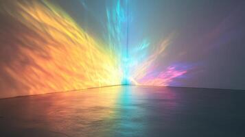 Abstract Colorful Light Projection in a Room Corner photo
