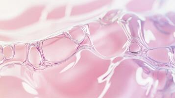Abstract Close-up of Interconnected Bubbles on a Pink Surface photo